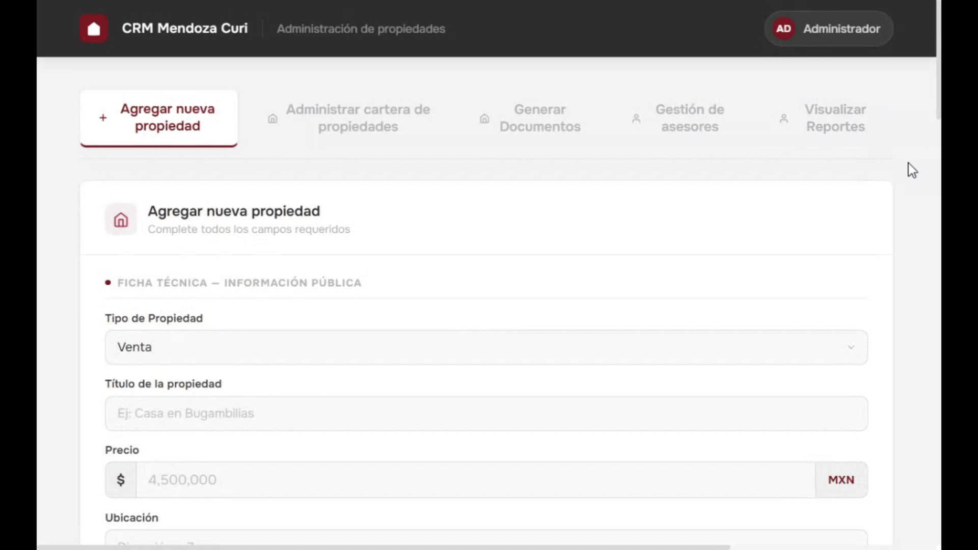 Centralized CRM Mockup