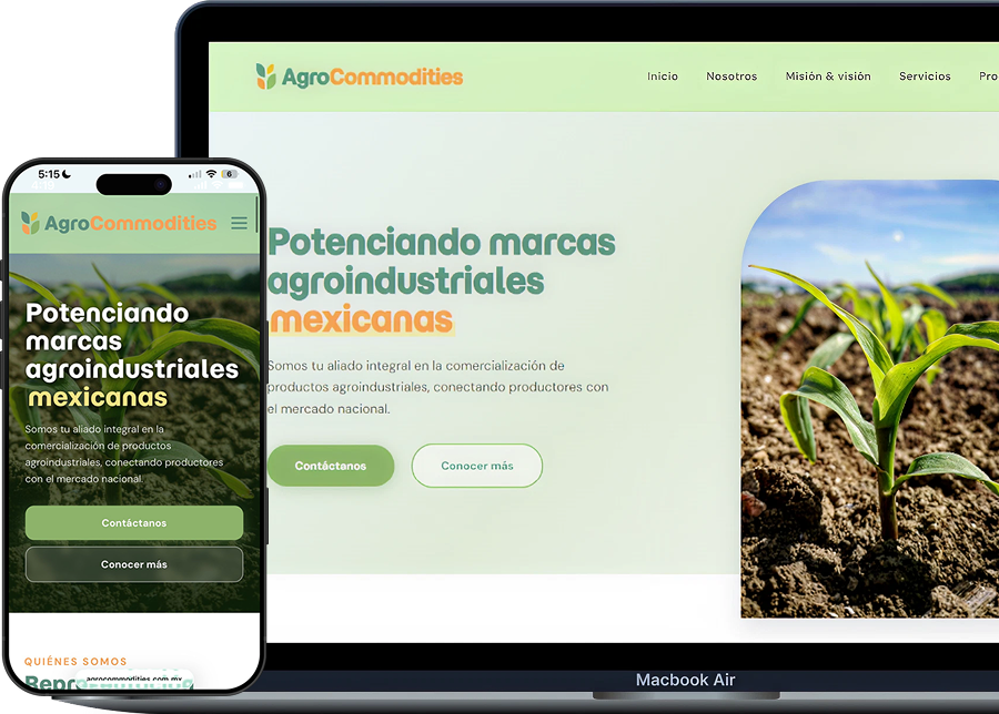 AgroCommodities Laptop Mockup